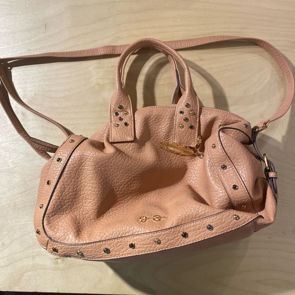 Jessica Simpson Studded Tan Leather Handbag (NY) - Picture 1 of 14